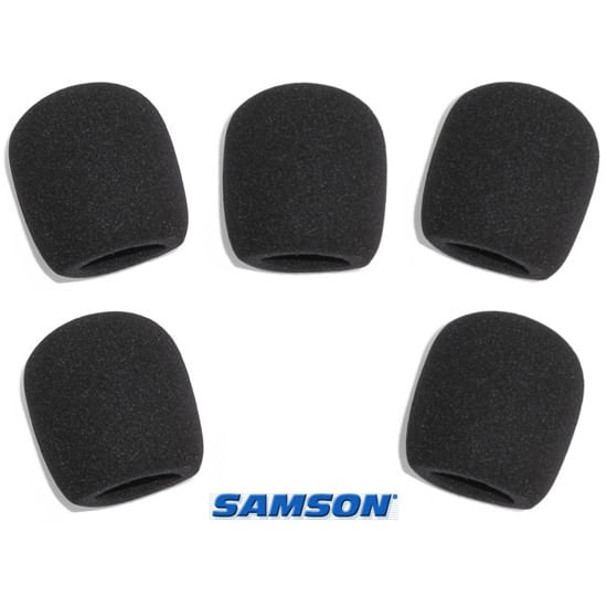 Set de 5 windscreen Samson WS1 para micrófono - WS1 BK ANTIPOP SAMSON