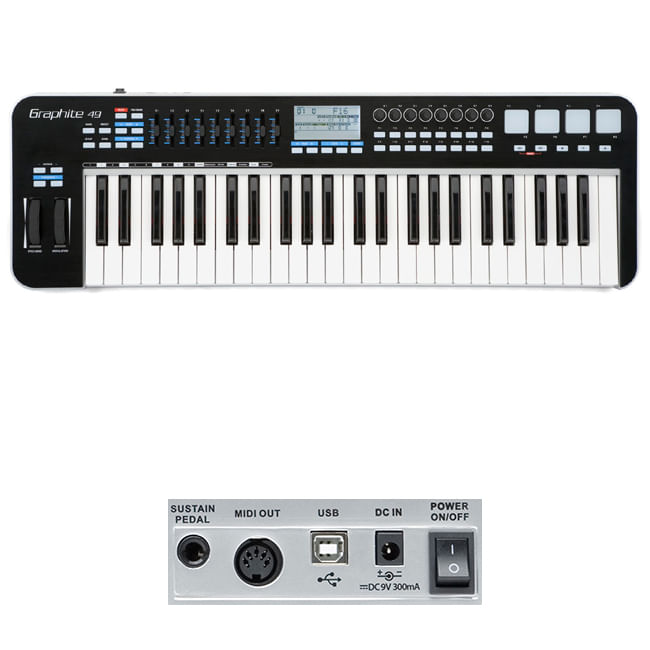Controlador MIDI Samson GRAPHITE 49 - GRAPHITE 49 BK TECLADO CONTROLADOR SAMSON