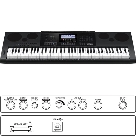 Teclado Casio WK-7600 con fuente de poder - WK-7600 TECLADO PERSONAL C/FUENTE CASIO