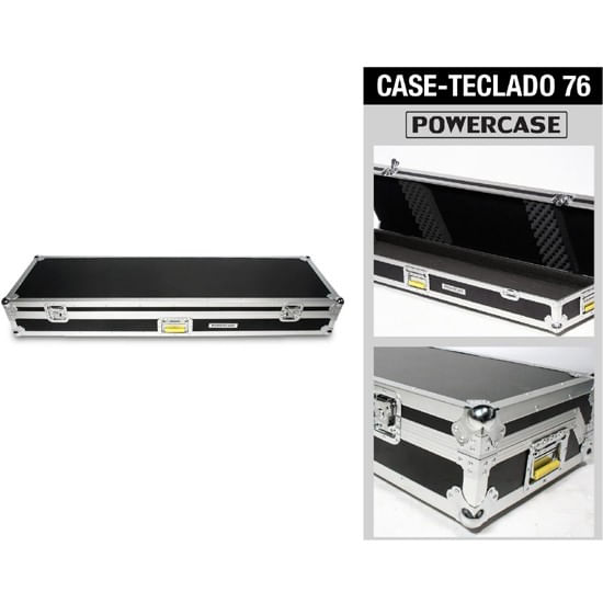 Case Powercase para teclado de 76 teclas - CASE CASE TECLADO PARA 76 TECLAS POWERCASE
