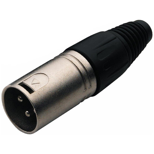 Conector de plástico Rockcable RCL10000P XLR macho - RCL10000P BK CONECTOR XLRM ROCKCABLE