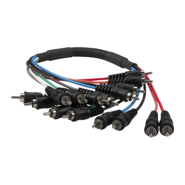 Cable Multi RCA M / Multi RCA M Reloop, 0.5 mts - MULTI RCA M A MULTI RCA BK CABLE RCA 0.5 METROS RELOOP
