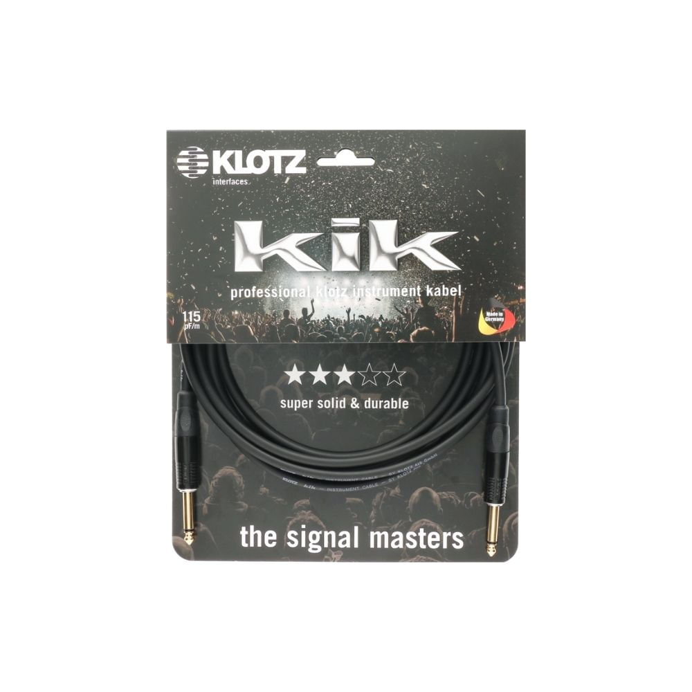 Cable profesional para instrumento Klotz KIKKG9 con jacks de metal - KIKKG9.0PRSW CABLE INSTRUMENTO 9 MT RECT-ANG KLOTZ