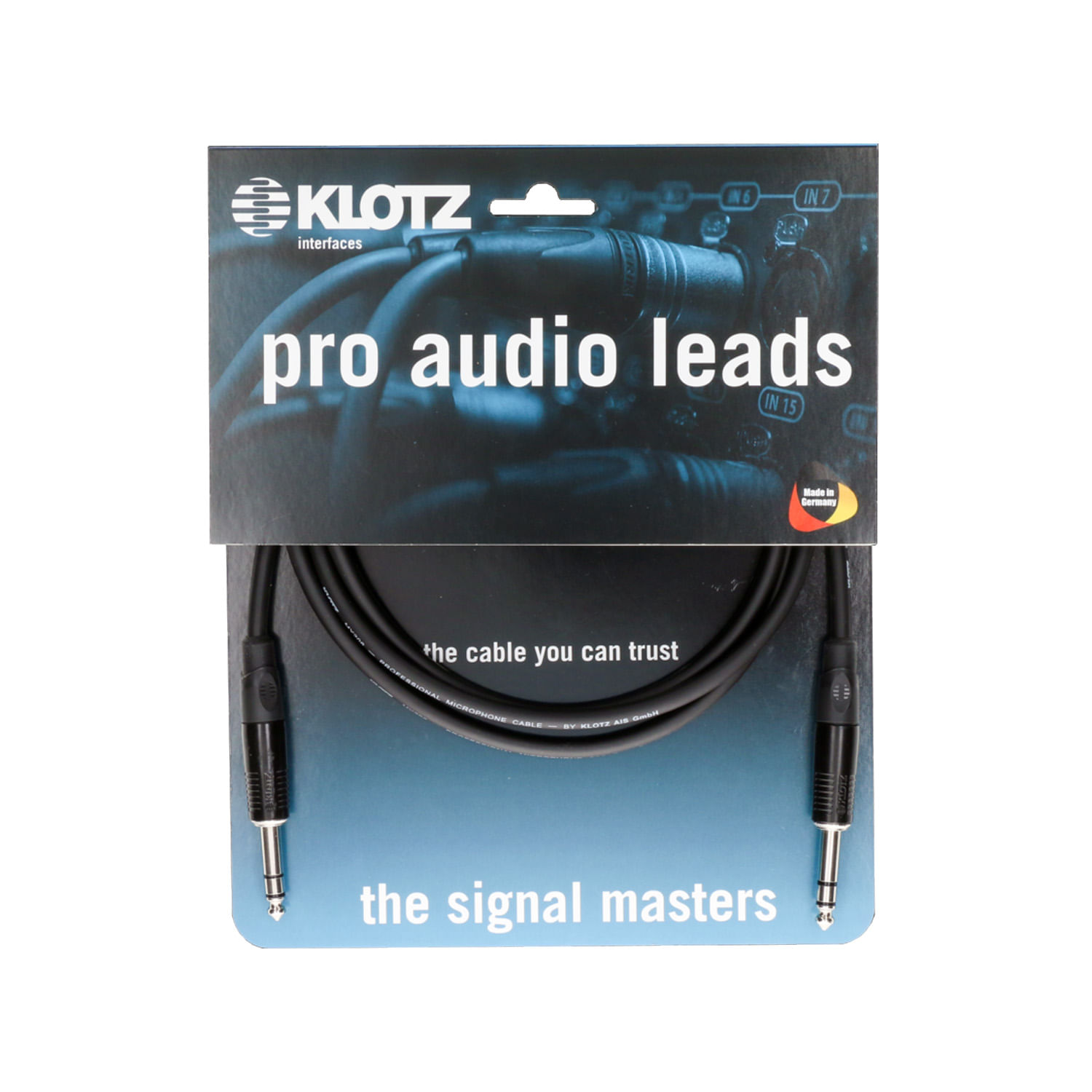 Cable pach balanceado Klotz B4PP1K0200 2 mts - B4PP1K0200 B-4 BK PATCH 2M JACK 3P - JACK 3P KLOTZ