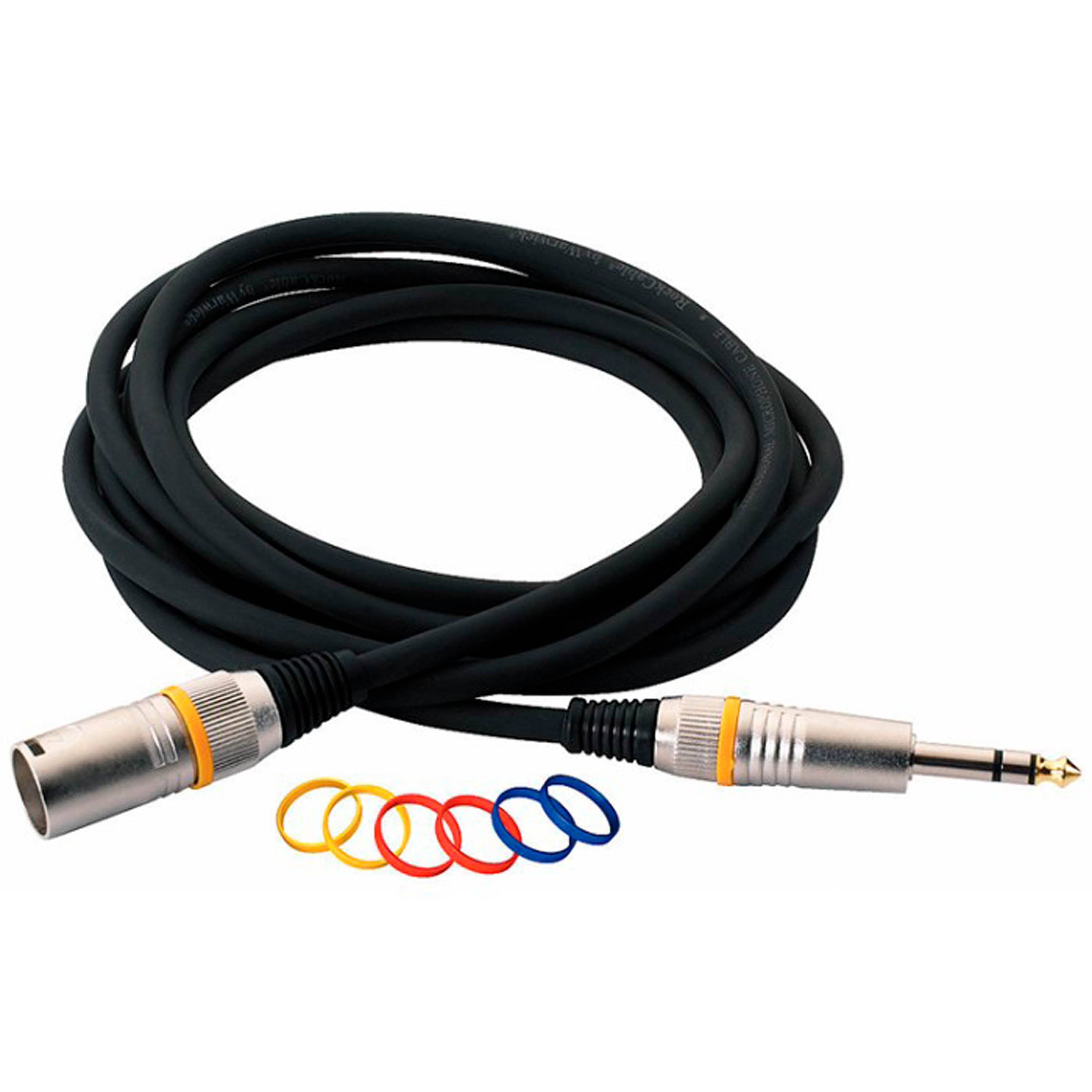 Cable XLR M a Plug TRS 1/4" 30383 D7 Rockcable 3m - RCL 30383 D7 M BA CABLE MICROFONO XLR MACHO/TRS 3M ROCKCABLE