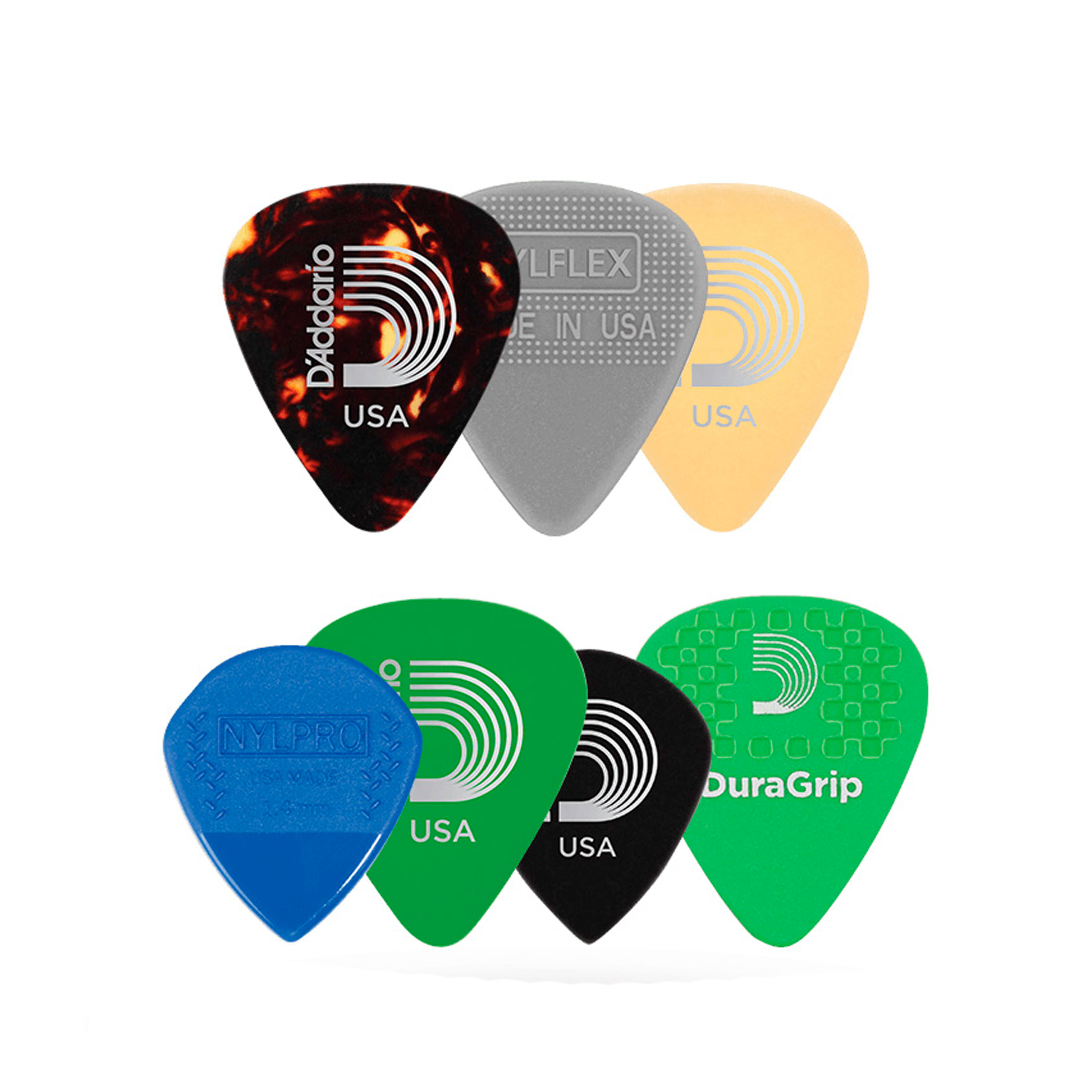 Pack de uñetas D'Addario 1XVP4-5 Heavy de 5 unidades - 1XVP4-5 PACK UÑETAS SURTIDO MEDIUM 7 UNIDADES DADDARIO