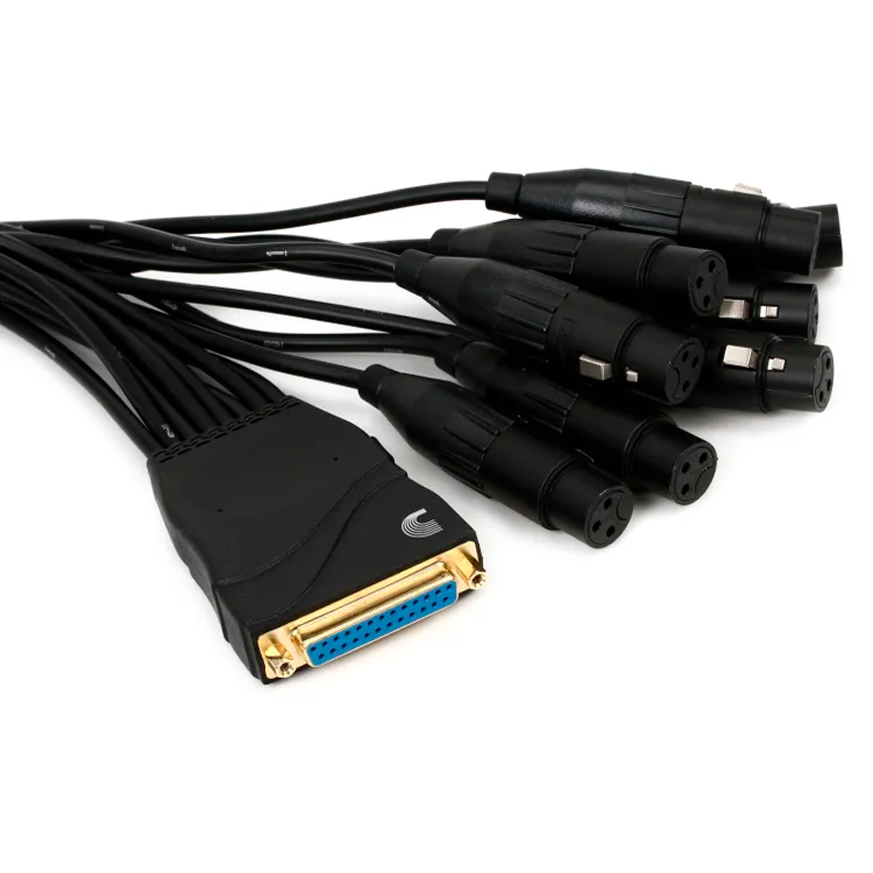 Cable D'Addario PW-XLRFB-01 de DB25 a XLR hembra 50 cm - PW-XLRFB-01 CABLE DB25 - XLR HEMBRA 0.5M DADDARIO