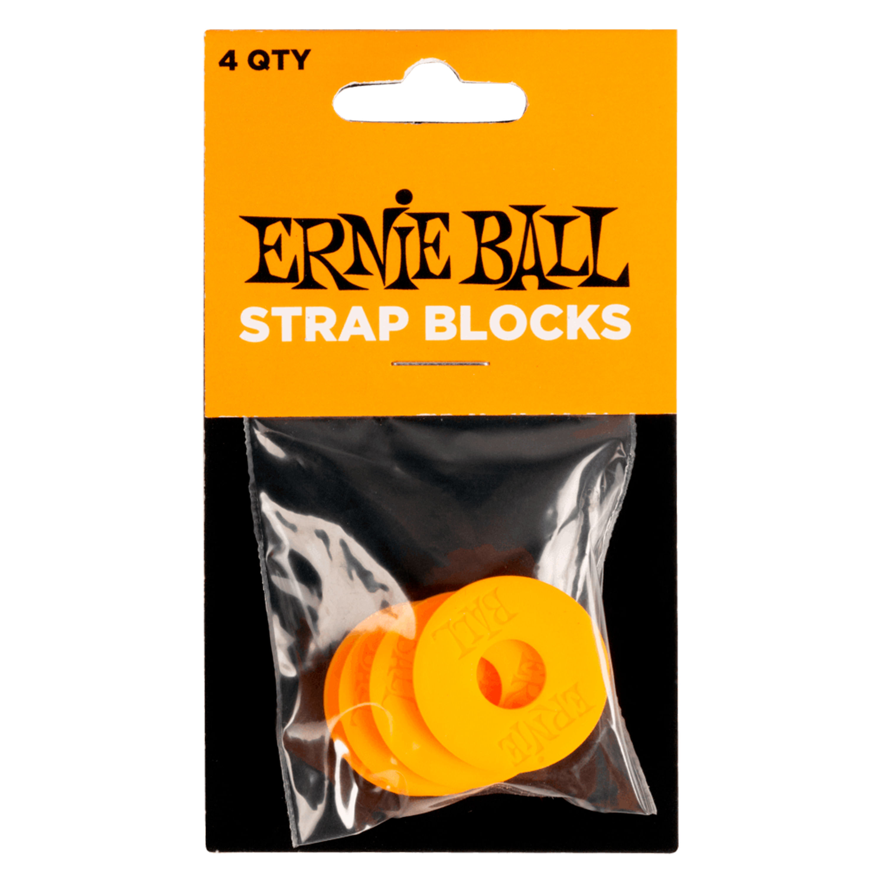 Straps Blocks Ernie Ball P05621 4 unidades - P05621 LOCK CORREA STRAP BLOCK 4 UNIDADES ORANGE ERNIE BALL