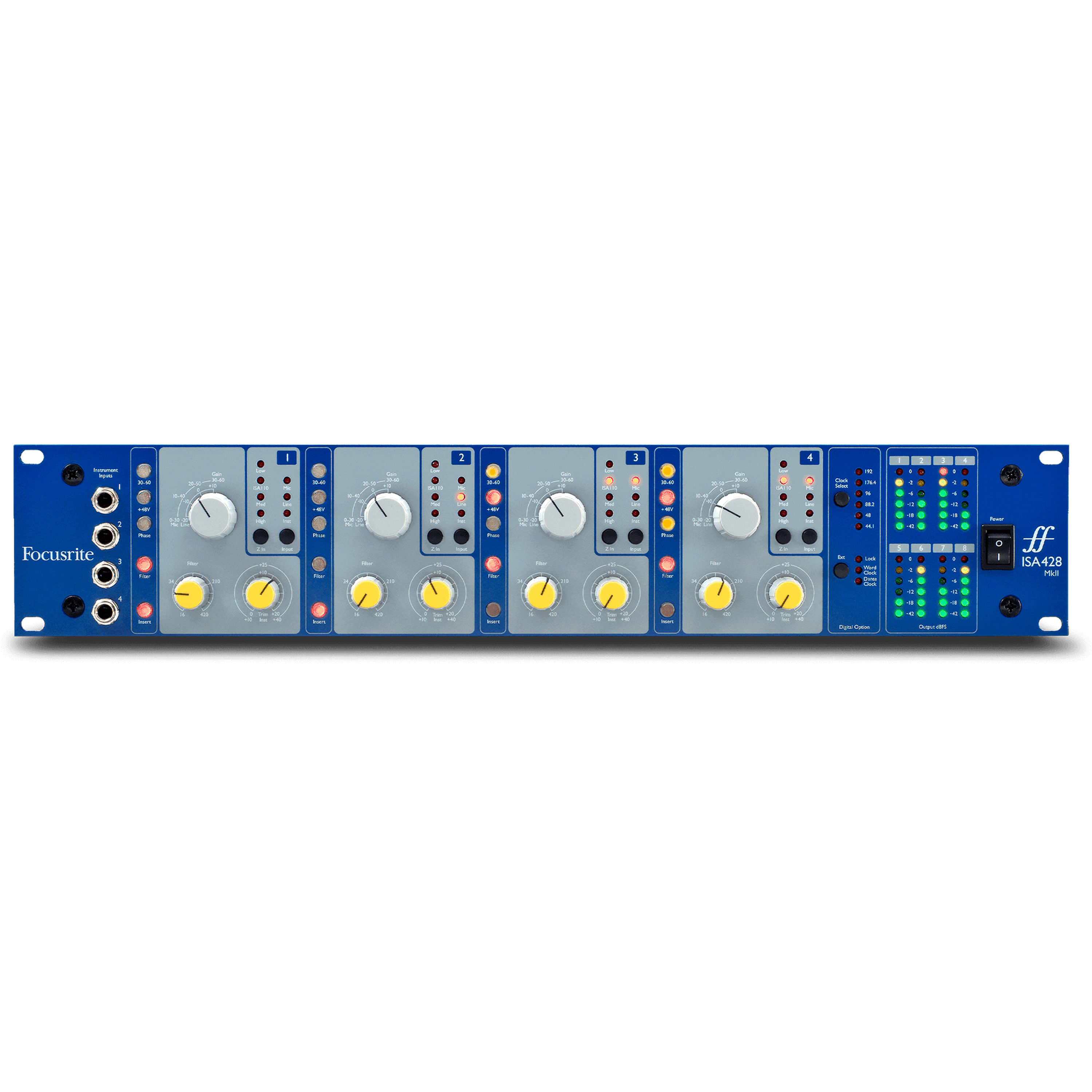 Preamplificador Focusrite ISA 428 MKII de 4 canales - ISA 428 MKII PREAMPLIFICADOR MIC 4 CH FOCUSRITE