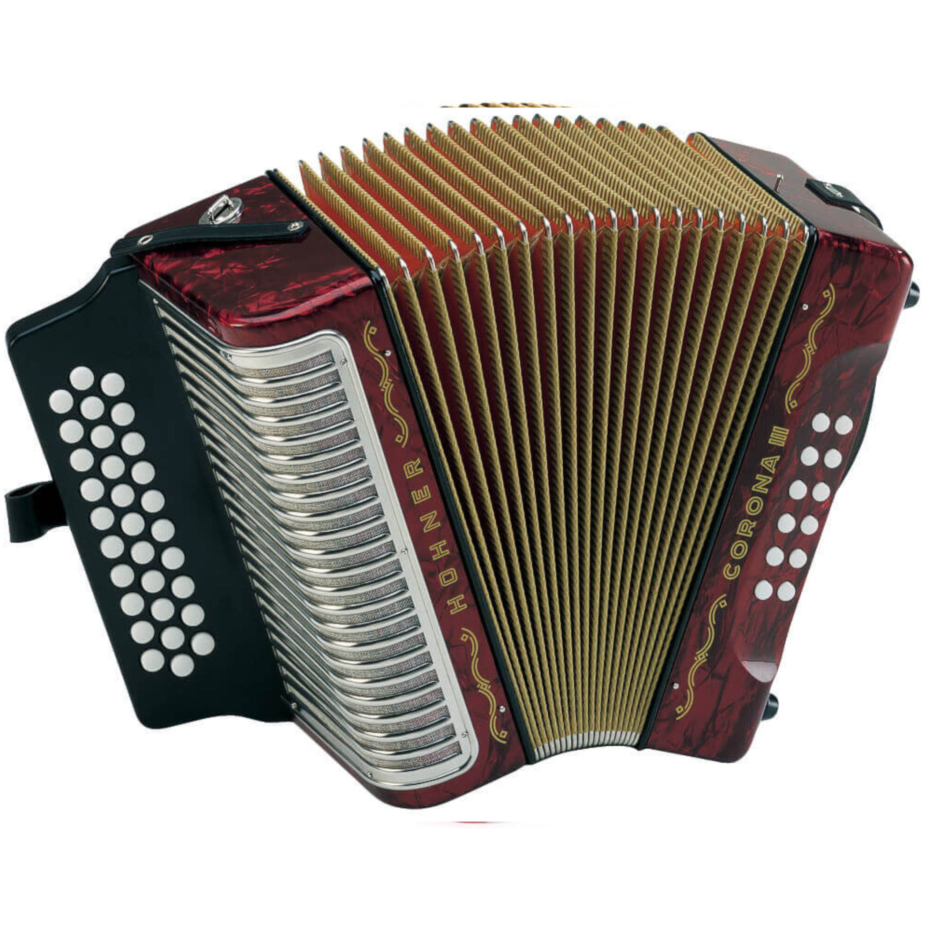 Acordeón Hohner Corona III color rojo - A5723 RD ACORDEON GCF CORONA III HOHNER