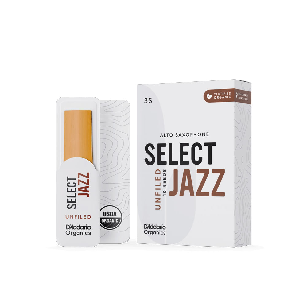 Cañas para Saxo Alto D'addario ORRS10ASX3S pack de 10 resistencia 3 suave - ORRS10ASX3S SET CAÑAS SAXO ORGANIC SELECT JAZZ 10 UNIDADES DADDARIO