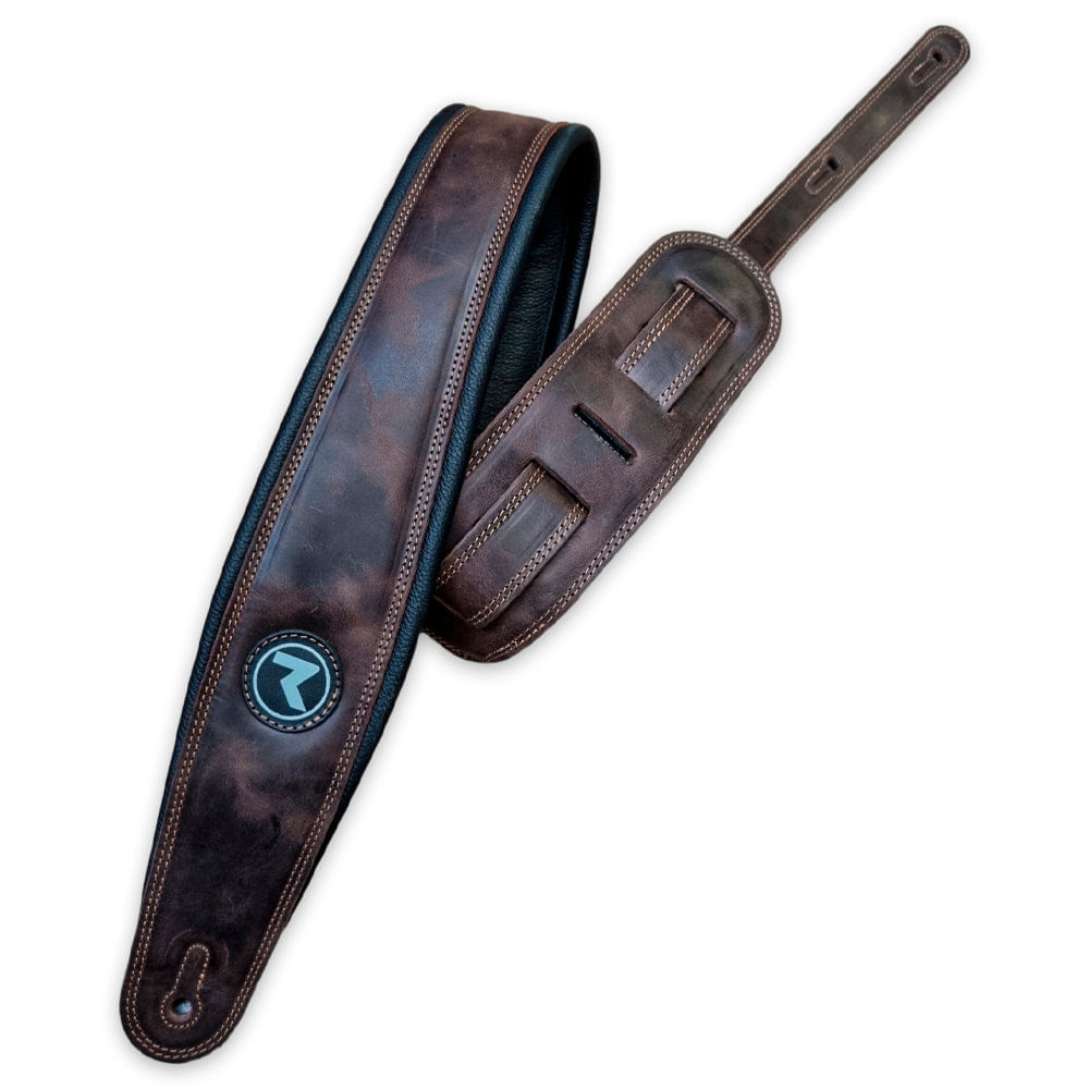 Correa Raven Straps Trinity 3" Dark Brown - TRINITY 3'' DARK BROWN CORREA GUITARRA RAVEN STRAPS