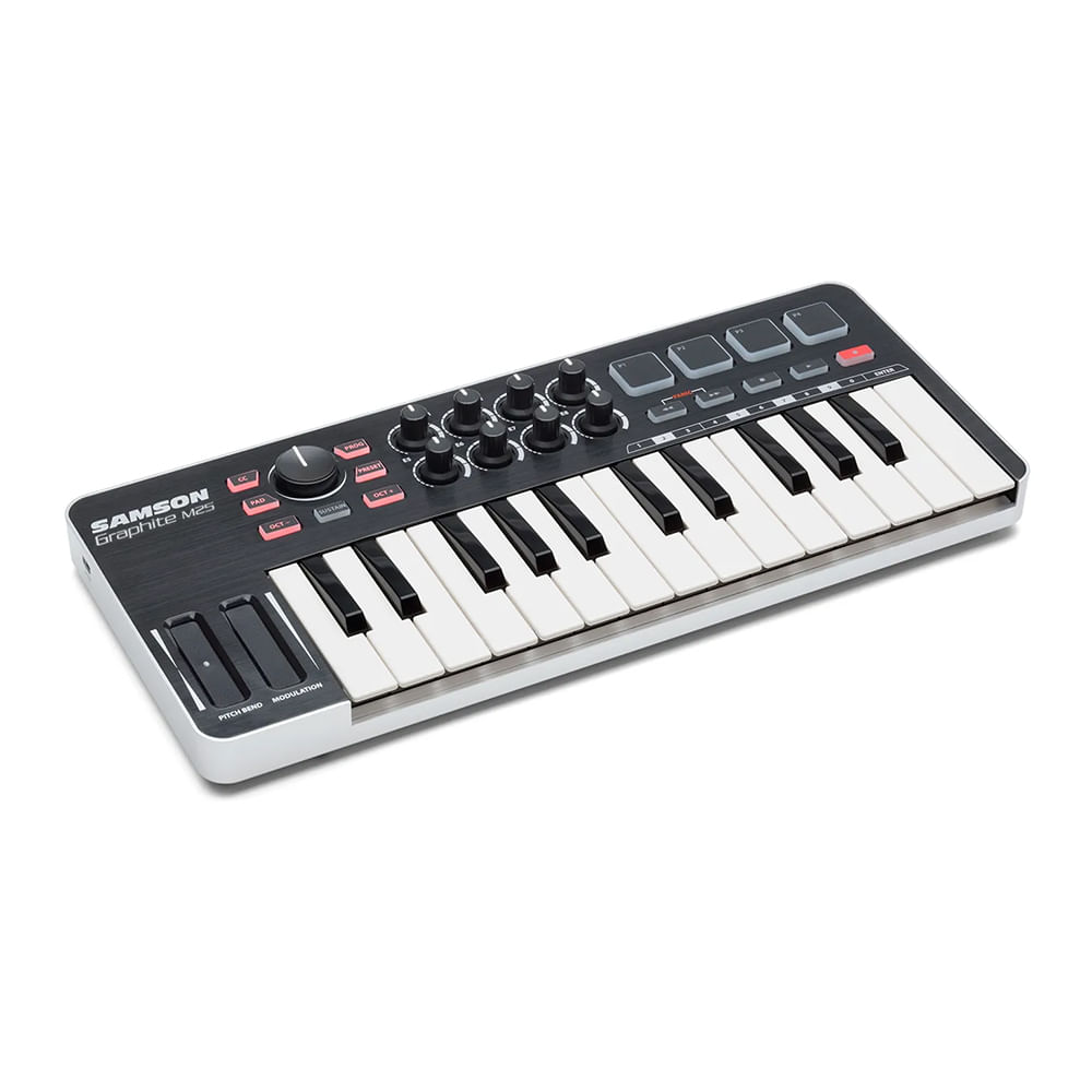 Teclado controlador Samson GRAPHITE M25 - color negro (BK) - GRAPHITE M25 BK TECLADO CONTROLADOR SAMSON