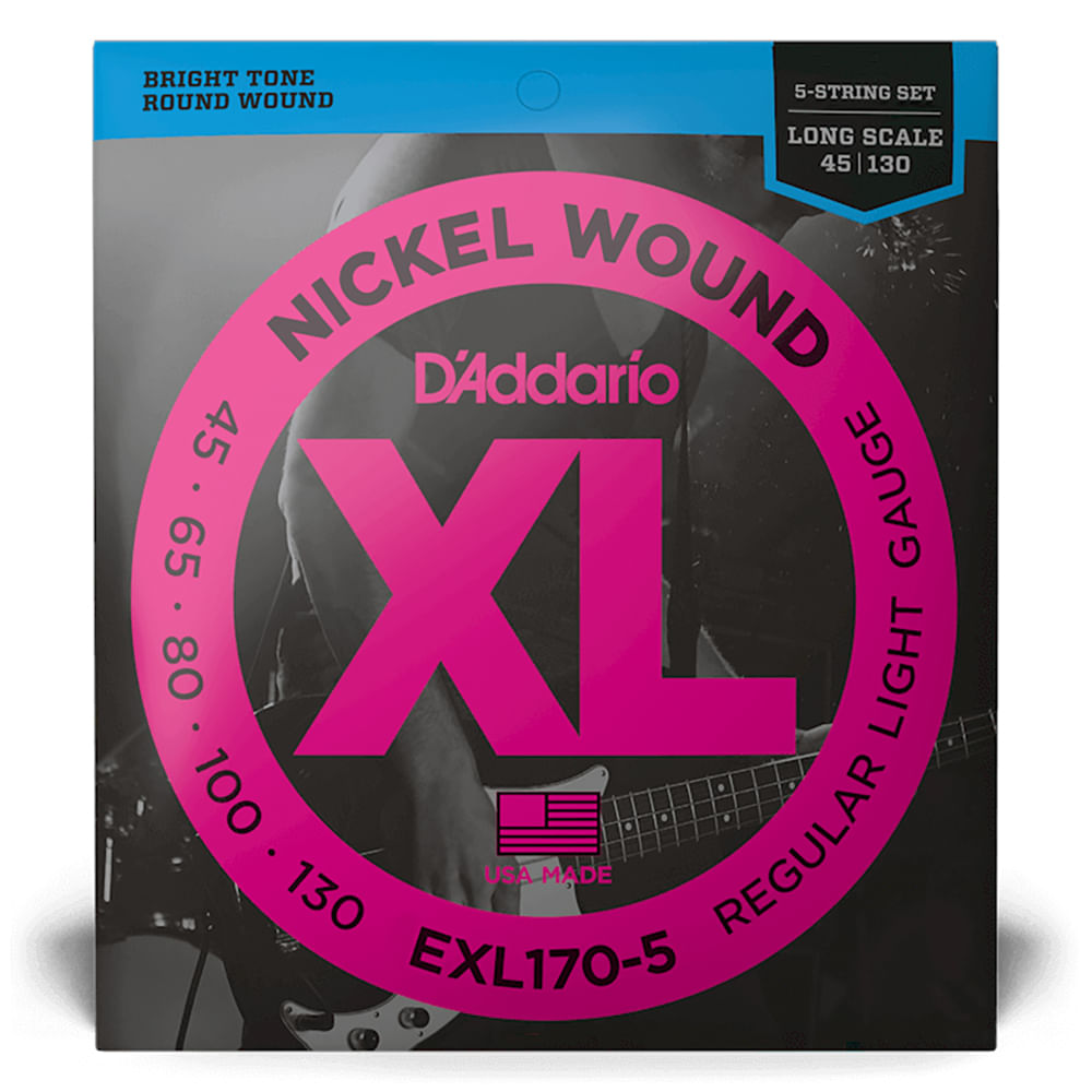 Set 5 Cuerdas Para Bajo Daddario EXL170-5 45-130 - EXL170-5 CUERDAS BAJO ELECTRICO 045-130 5 DADDARIO