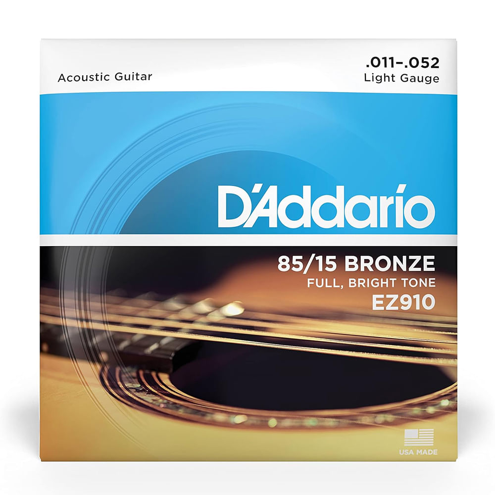 Cuerdas Para Guitarra Acústica Daddario EZ910 11-52 - EZ910 CUERDAS GUITARRA FOLK 011-052 DADDARIO