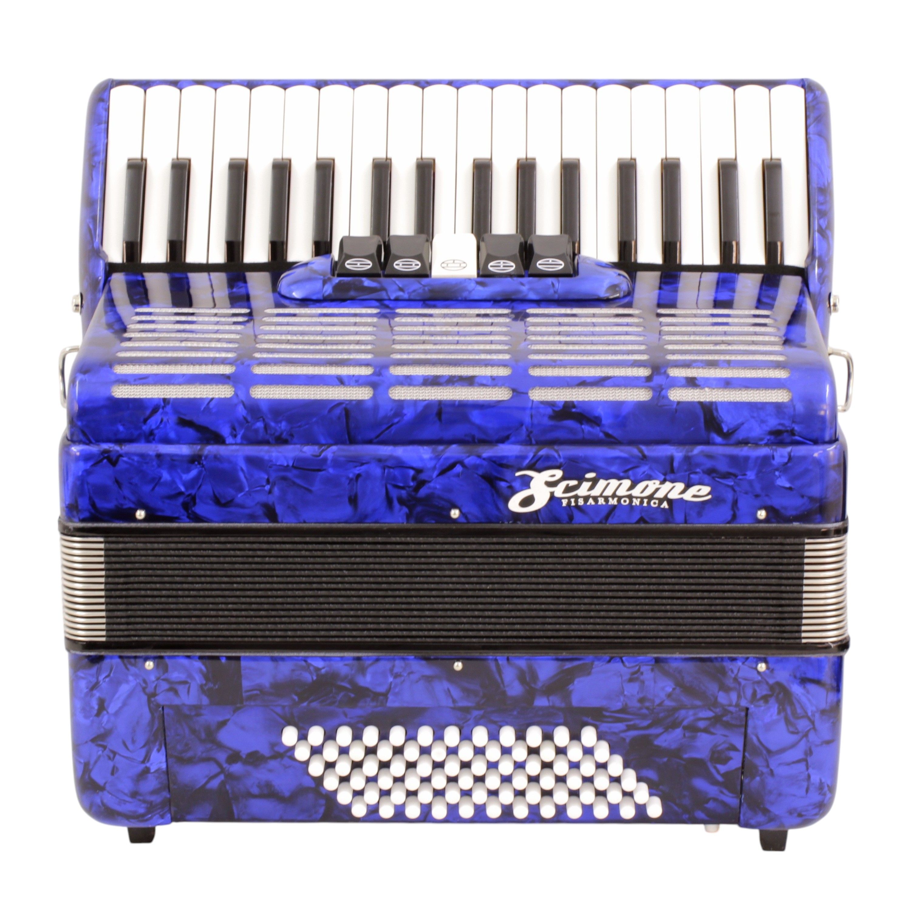 Acordeón Scimone 72 bajos color azul con funda - 2353 - 2353 BL ACORDEON 34K/72B SCIMONE