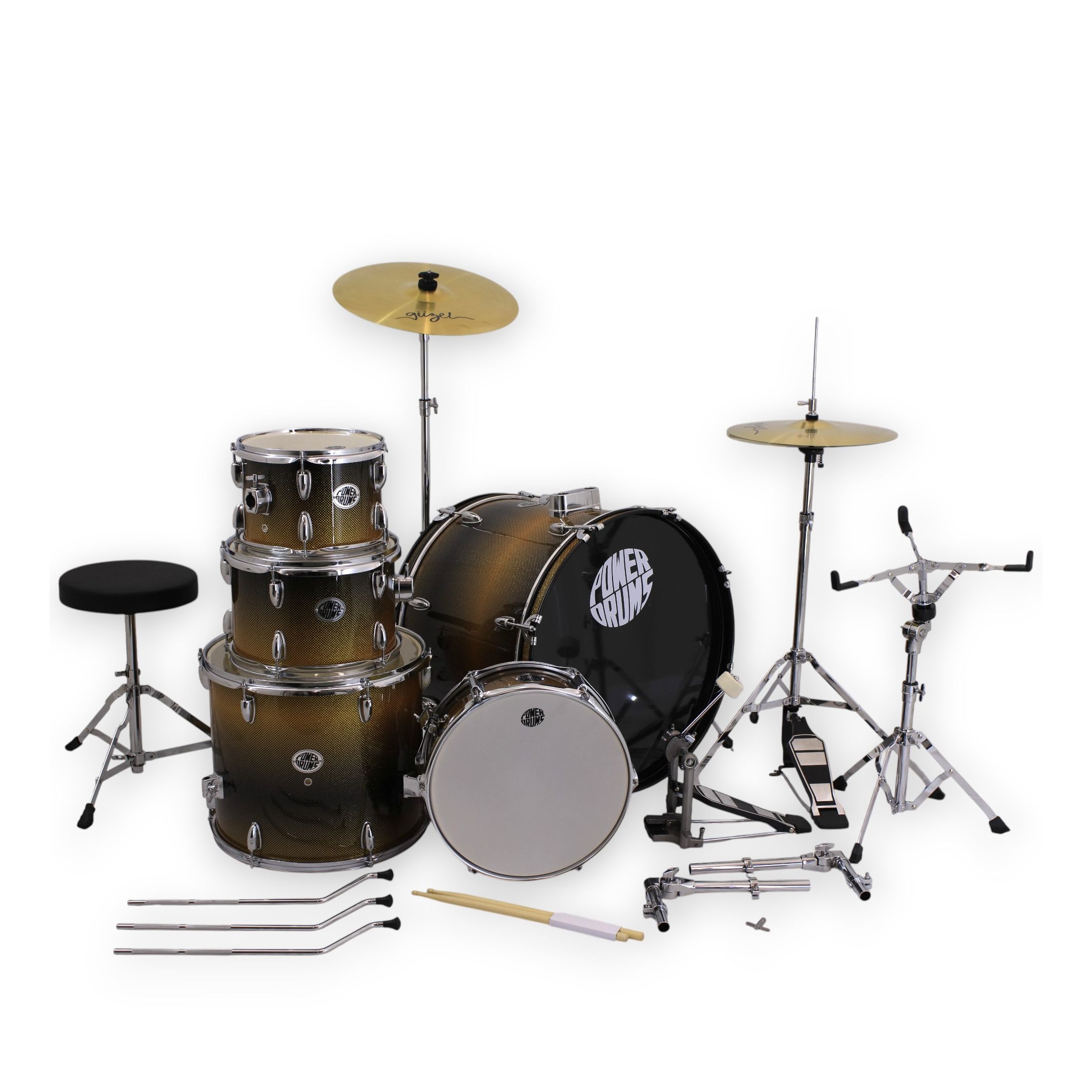 Set de batería acústica PowerDrums CPJ-5 FKY - Yellow - CPJ-5 FKY BATERIA ACUSTICA SET POWERDRUMS