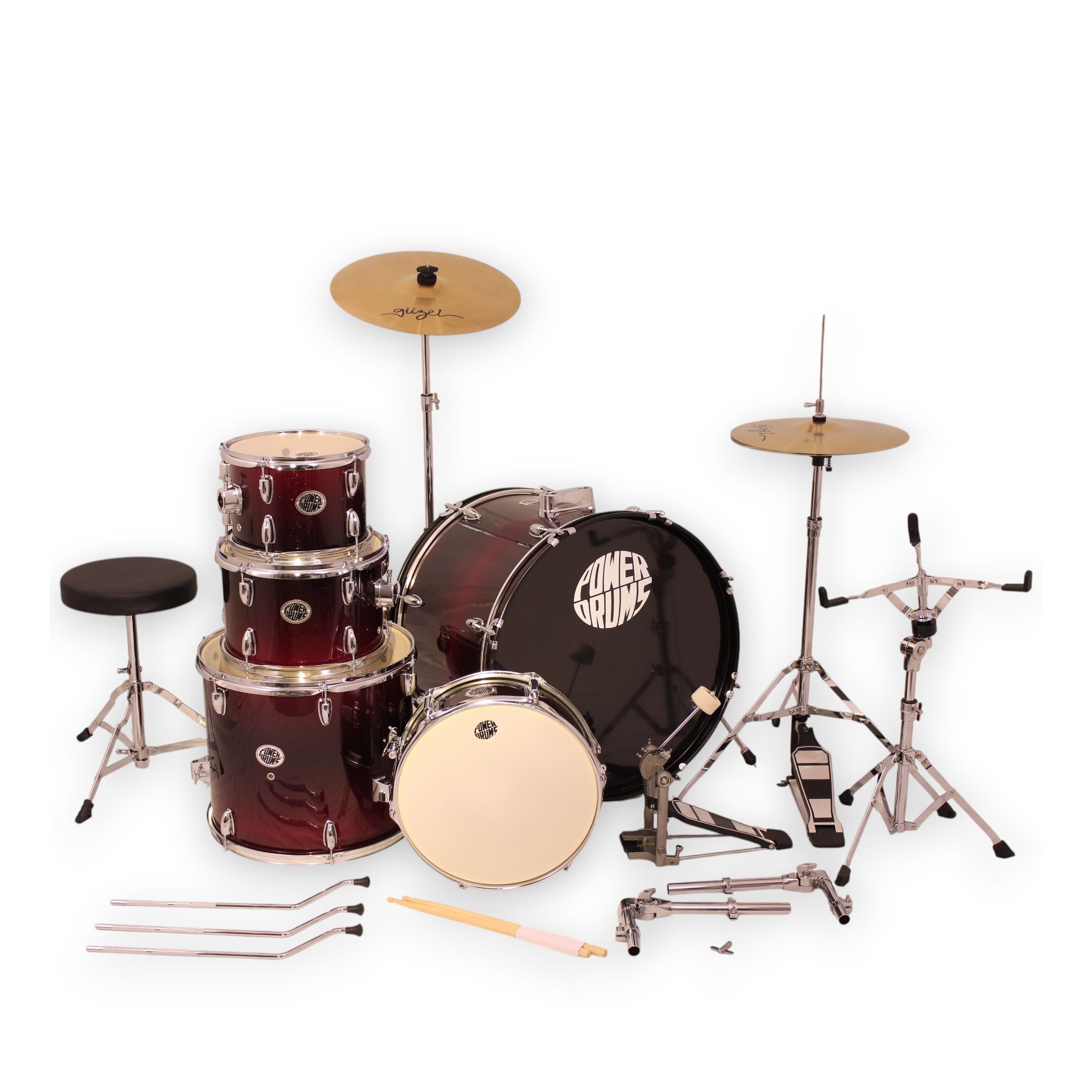 Set de batería acústica PowerDrums CPJ-5 FKR - Red - CPJ-5 FKR BATERIA ACUSTICA SET POWERDRUMS