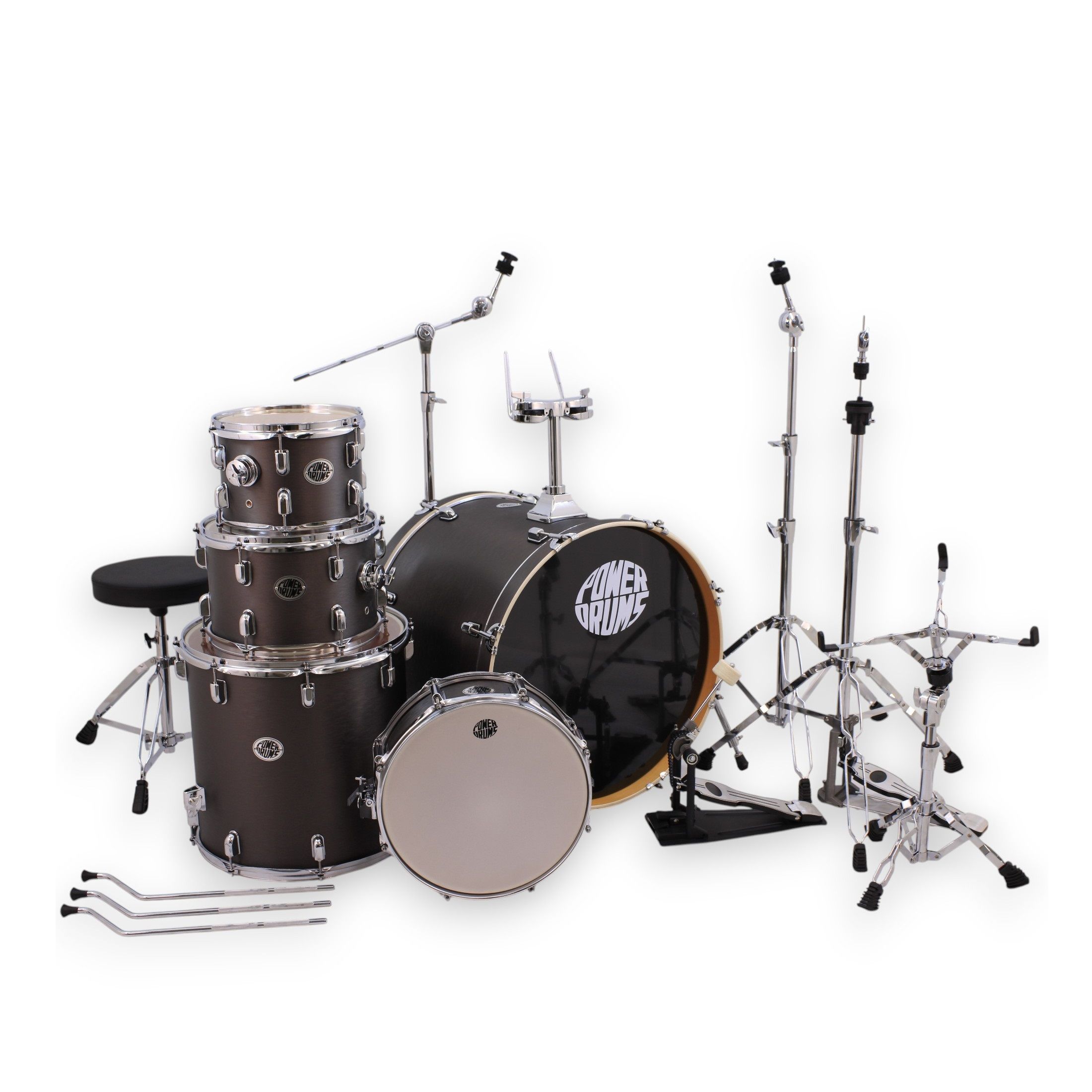 Set de batería acústica PowerDrums JJ-5 BKM con platillos Guzel - JJ-5 BKM BATERIA INCLUYE GÜZEL CYMBALS SET POWERDRUMS
