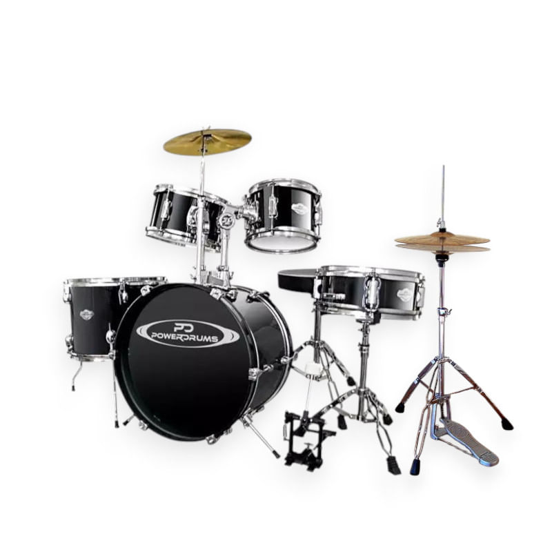 Set de batería  PowerDrums PD-03 - Black - PD-03 BK BATERIA NIÑO POWERDRUMS