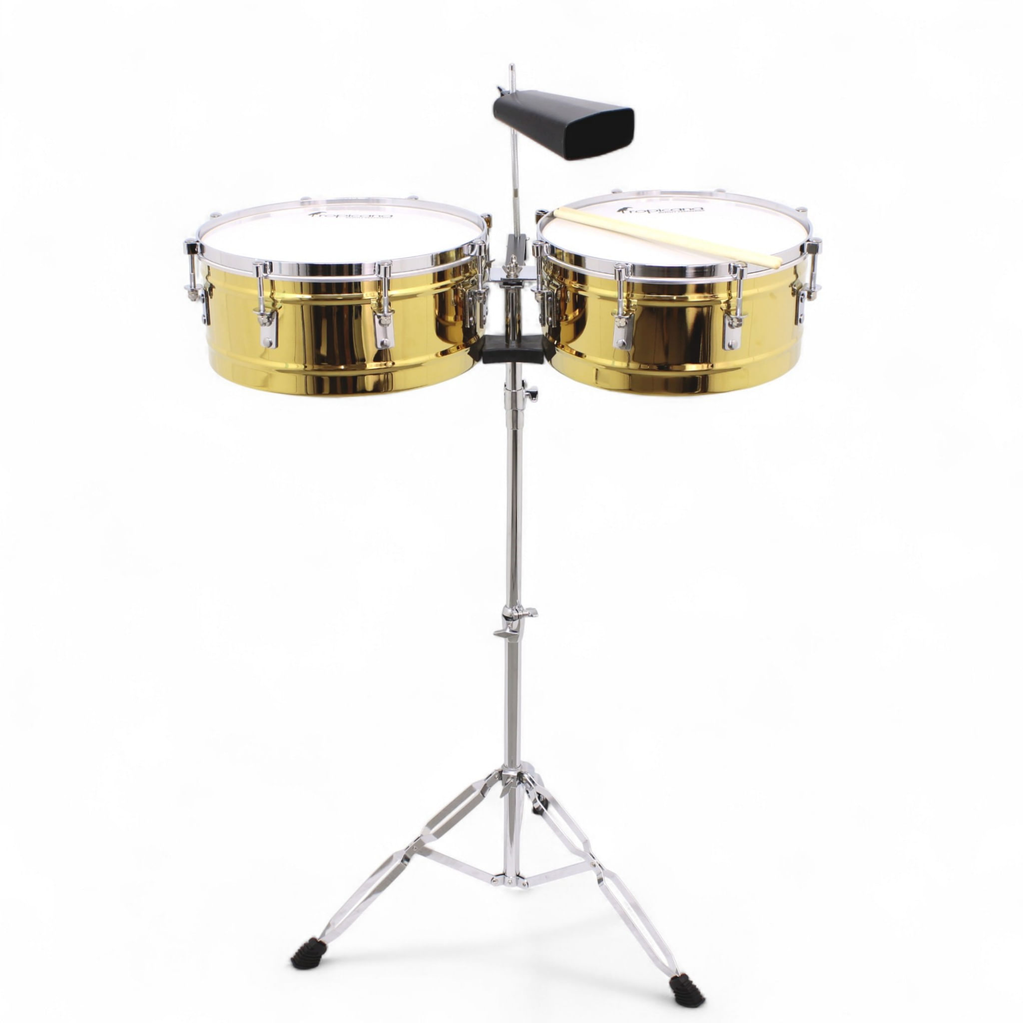 Timbaleta Tropicana 14" - 15" dorada con cencerro TBBG100SZ-MGO - TBBG100SZ MGO TIMBALETA 14''-15'' CON CENCERRO 7'' TROPICANA