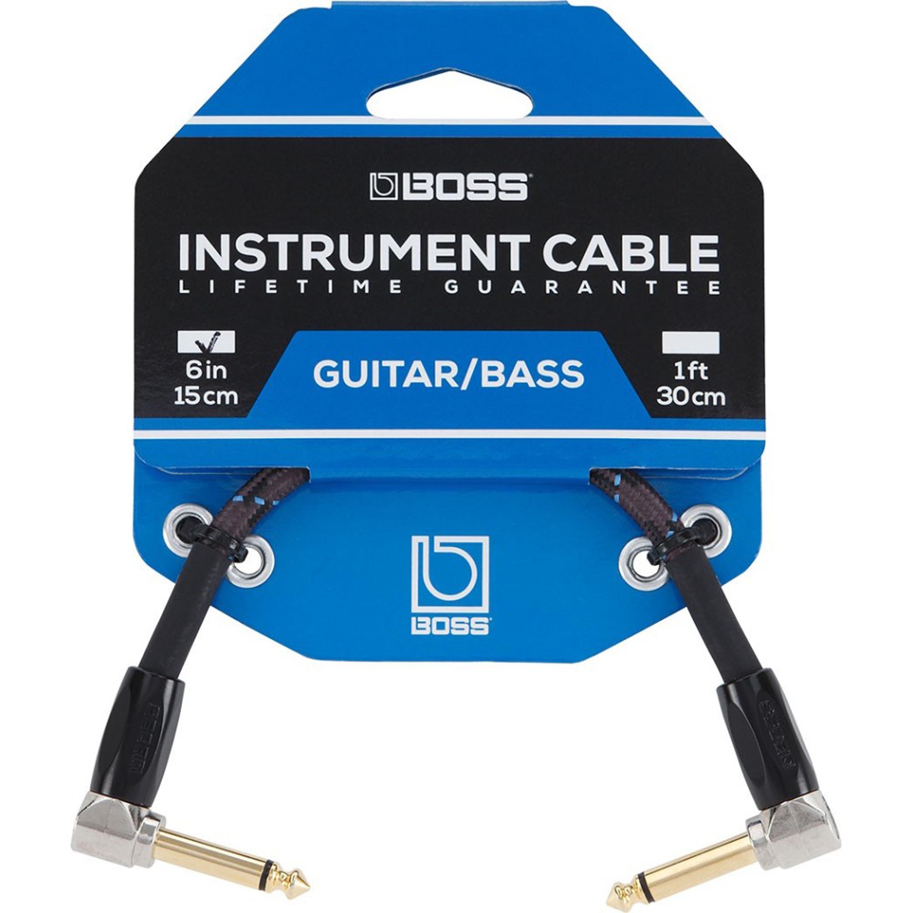Cable patch Boss BIC-PC de 15 cm angulado / angulado - BIC-PC CABLE INSTRUMENTO BOSS