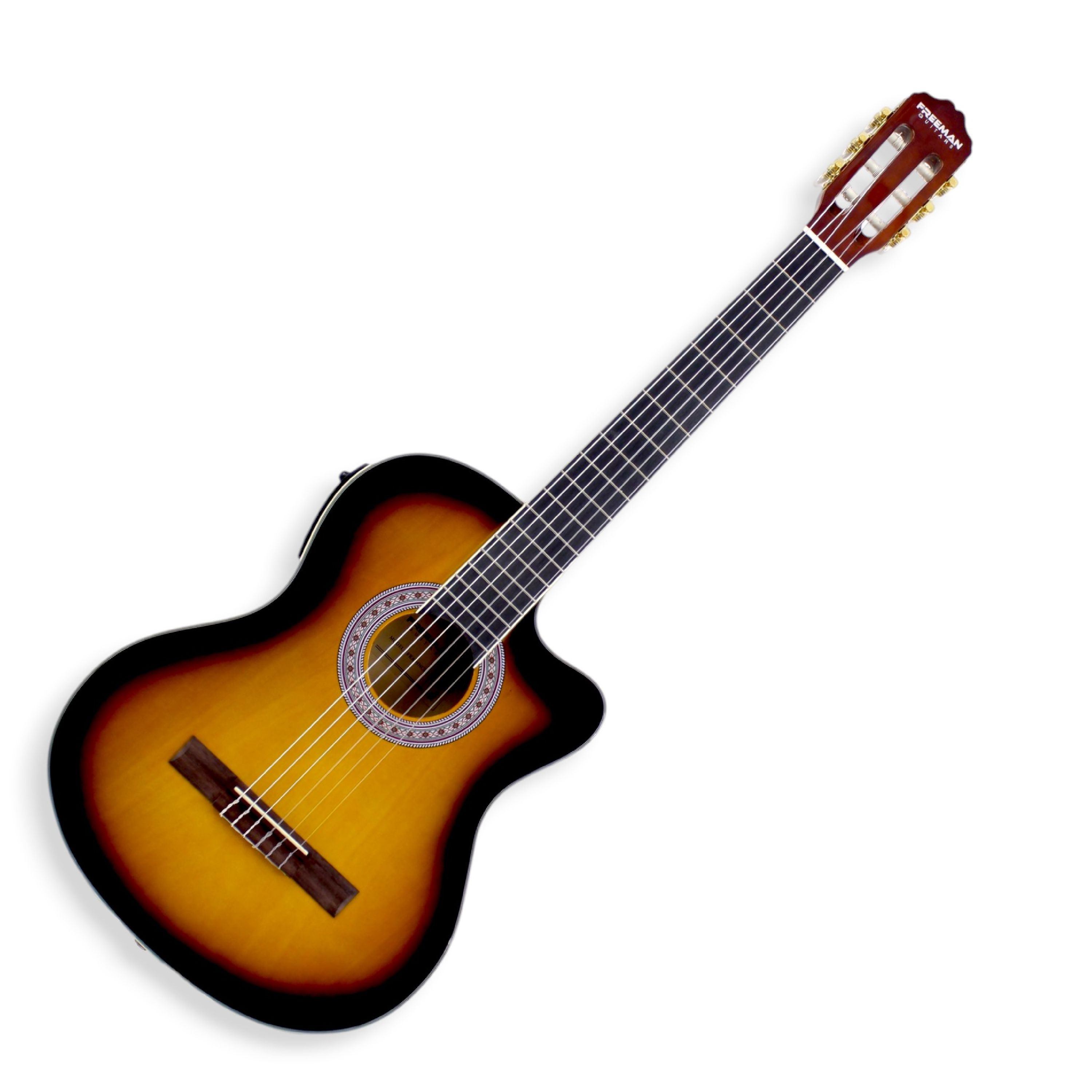 Guitarra Clásica Electroacústica Slim Freeman FRA95NCET - Sunburst - FRA95NCET SB GUITARRA E/A NYLON FREEMAN