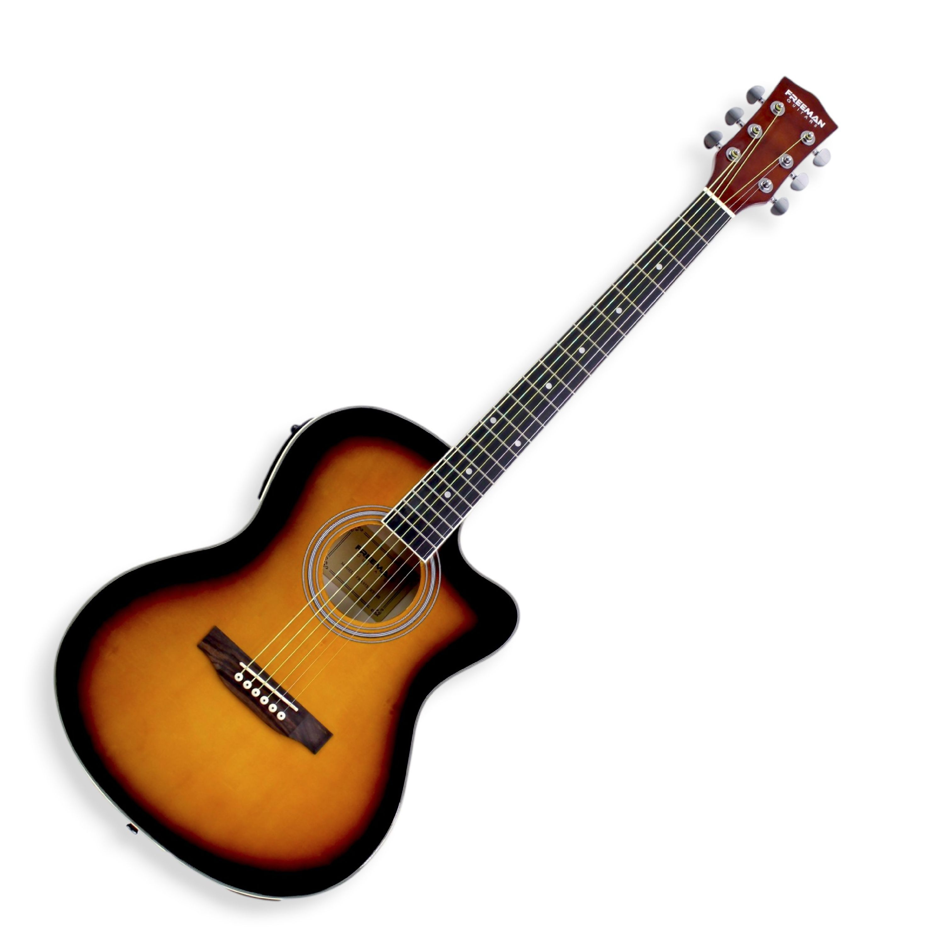 Guitarra Electroacústica Slim Freeman FRA95SCET - Sunburst - FRA95SCET SB GUITARRA E/A METAL FREEMAN