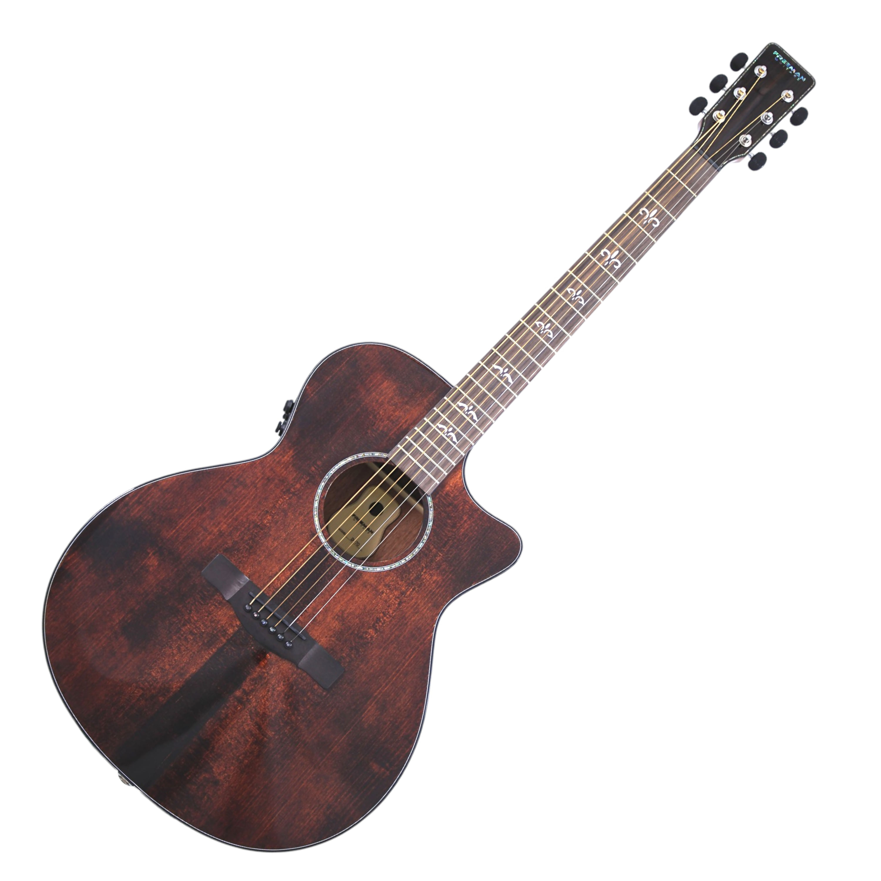 Guitarra electroacústica Freeman FA-OM-70E - Mahogany - FA-OM-70E GUITARRA E/A METAL MAHOGANY FREEMAN
