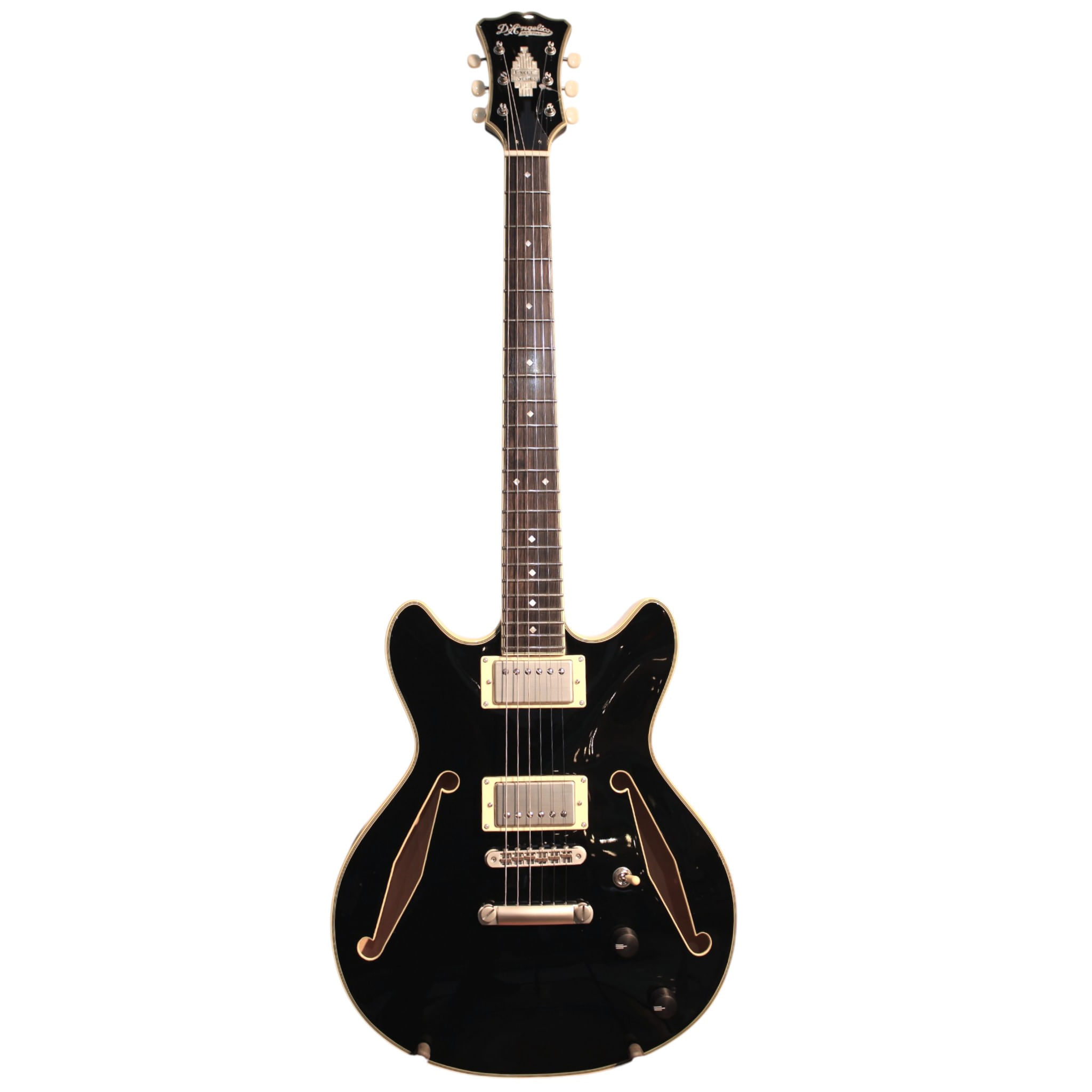 Guitarra eléctrica D'Angelico Hollow Excel Mini DC Tour - Solid Black SEMINUEVO - NEWOPN GUITARRA ELECTRICA DE CAJA EXCEL MINI DC TOUR COLLECTION - SOLID BLACK D'ANGELICO