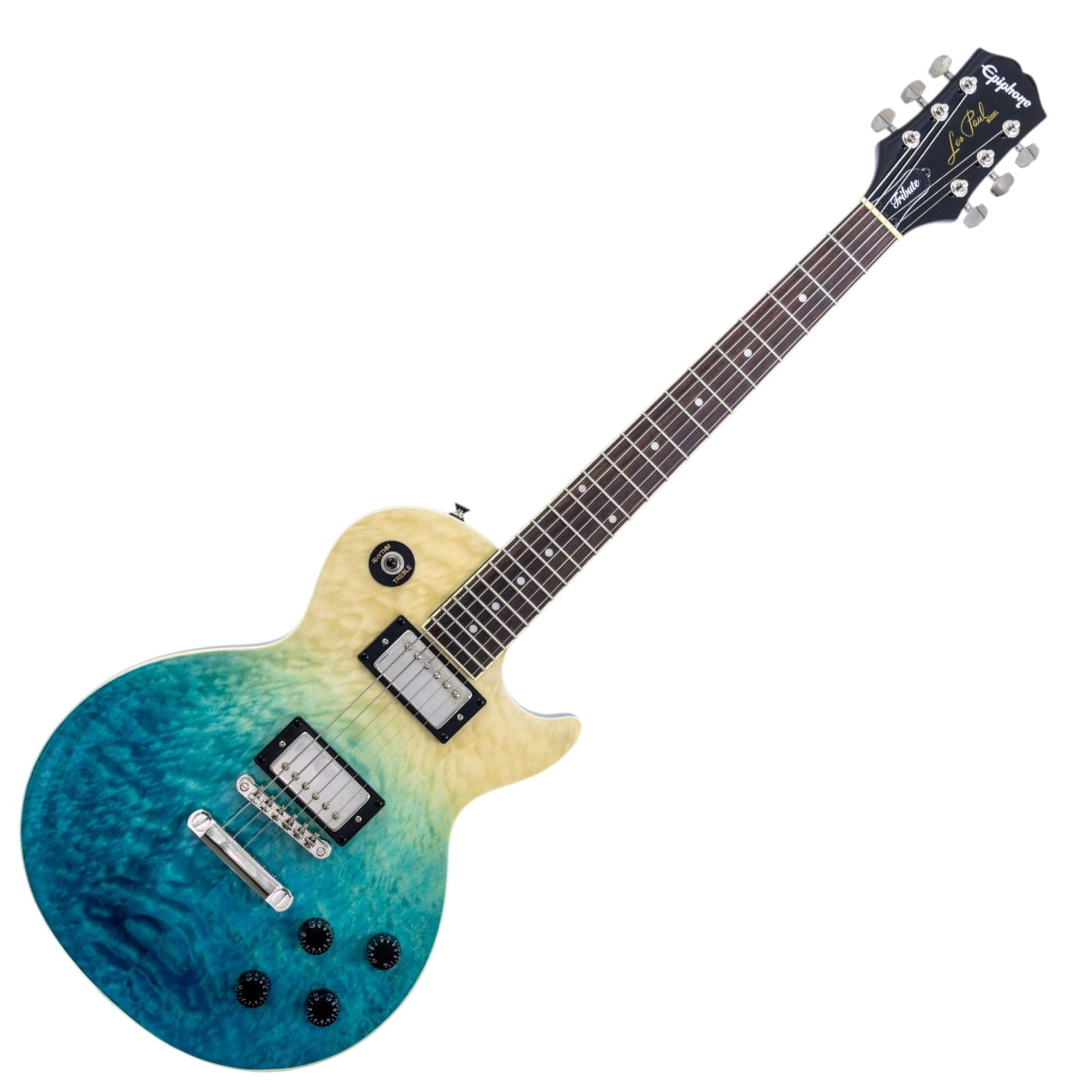 Guitarra Eléctrica Epiphone Les Paul Tribute Quilt - Shoreline Fade