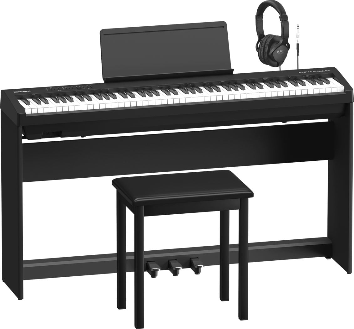 Piano Digital Roland FRP-NUVOLA EX Pack con Mueble, Sillín, Audífonos y Triple Pedal