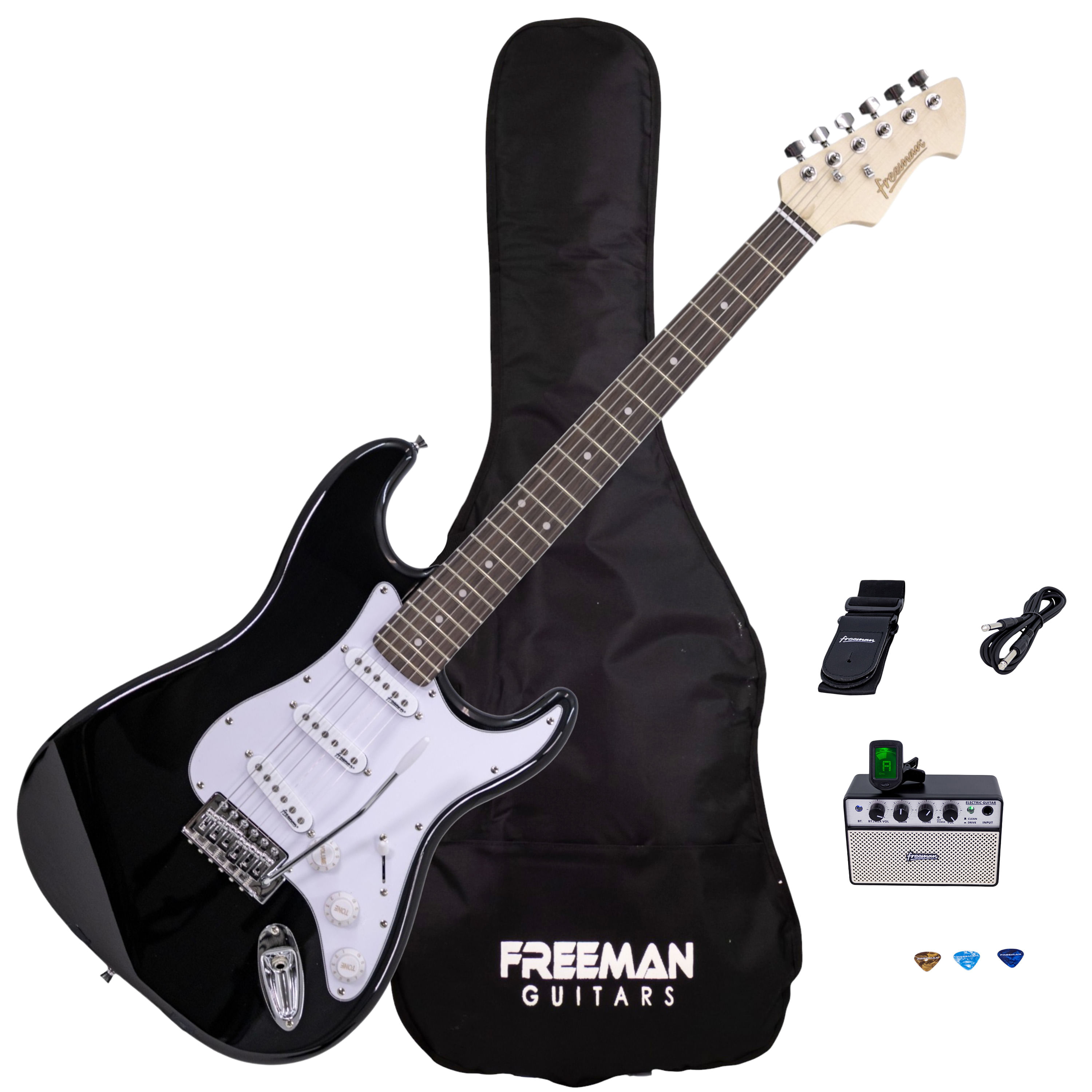 Pack de guitarra eléctrica Freeman Rockstarter - Black
