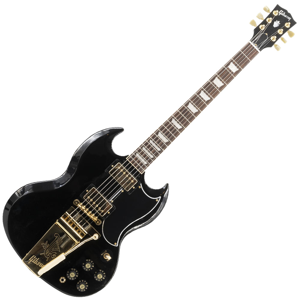 Guitarra Eléctrica Gibson SG Standard '61 Maestro Vibrola T-Type -  Ebony with Gold Hardware